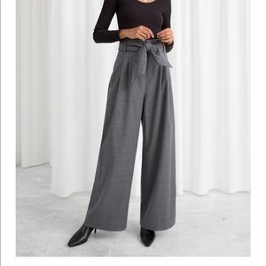 &other stories Belted wool blend pants